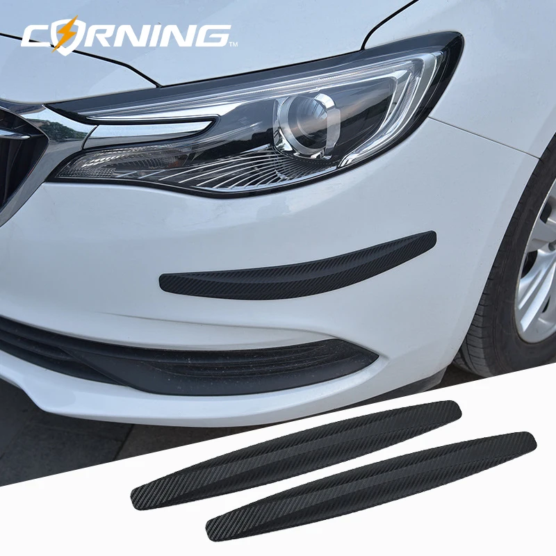 Carbon Fiber Car Front And Rear Bumpers Anti Collision Strips Exterior Sticker Door Scratch Protectors Automobiles Accessories