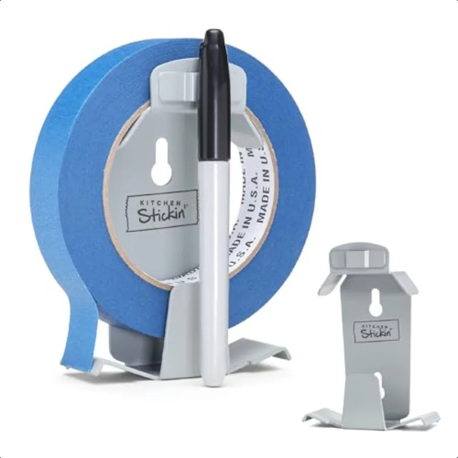 

Kitchen Stickin Pro Metal Tape Dispenser WallMounted Tape and Label System Tape Marker Not Included