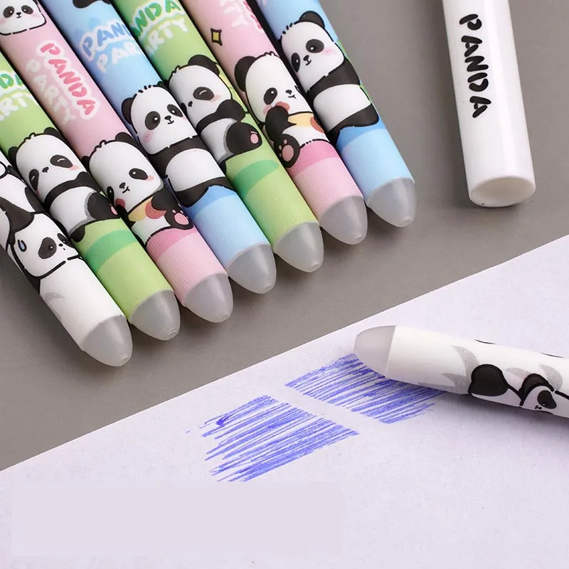 Imagem -04 - Panda dos Desenhos Animados Erasable Gel Pen Blue Ink Signature Canetas Escritório e Material Escolar Bonito 0.5 mm Brinde Promocional 36 Pcs por Lote