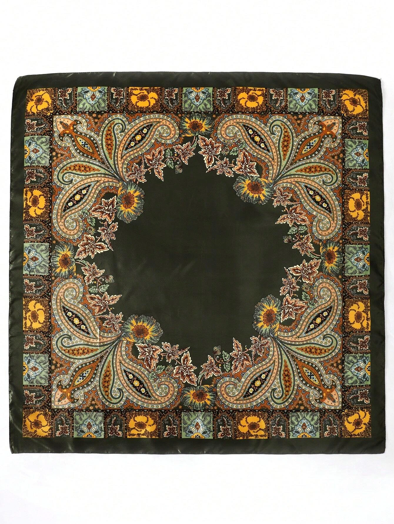 1 قطعة نمط البوهيمي بيزلي مطبوعة المرأة وشاح حريري الساتان 90 سنتيمتر أوشحة مربعة الحجاب فولارد باندانا فام الحجاب #5