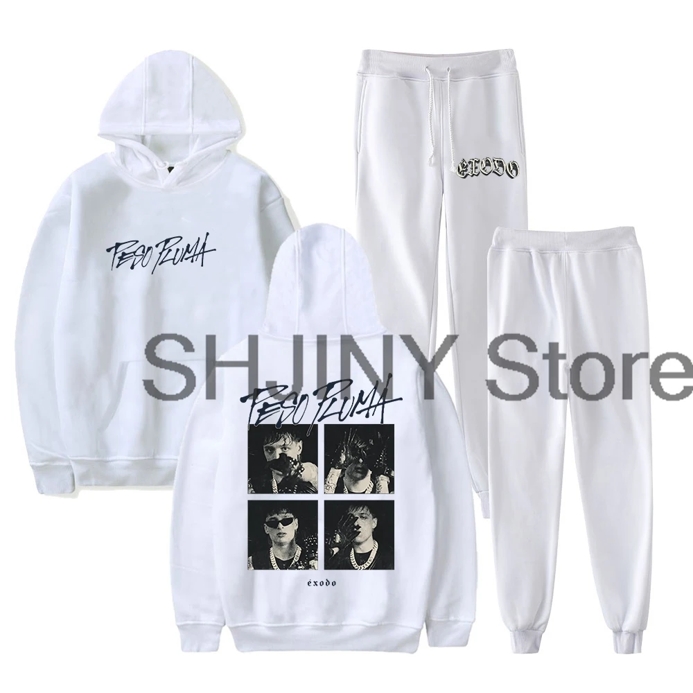 Peso Pluma Exodo Album 2024 Exodo Tour Hoodie Jogger Pants Two Piece Set Sweatshirts+Sweatpants Women Men's Set