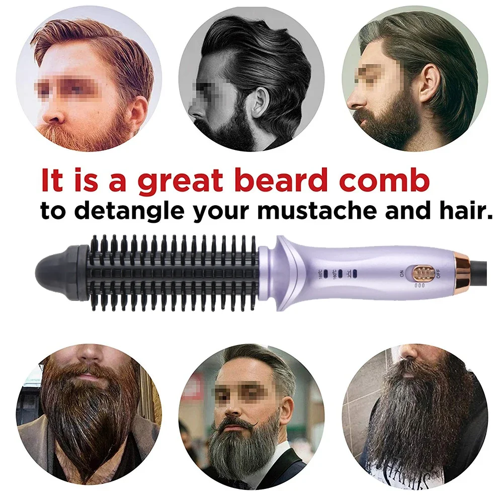 2 في 1 فرشاة الهواء الساخن مشط الشعر فرشاة كهربائية صغيرة Volumizer 2 في 1 صالون مكواة فرد الشعر بكرة الشعر المحمولة الشباك الطراز #2