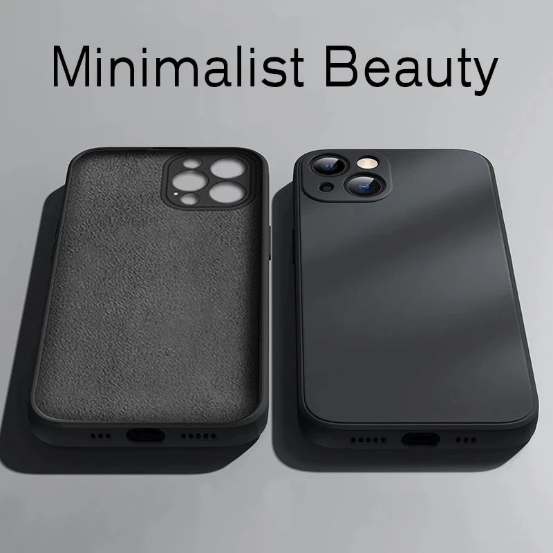 Funda de silicona líquida Original de lujo para IPhone, 15, 14, 13, 12, 11 Pro Max, Mini, X, XR, XS MAX, 7, 8 Plus, SE, funda de teléfono suave a