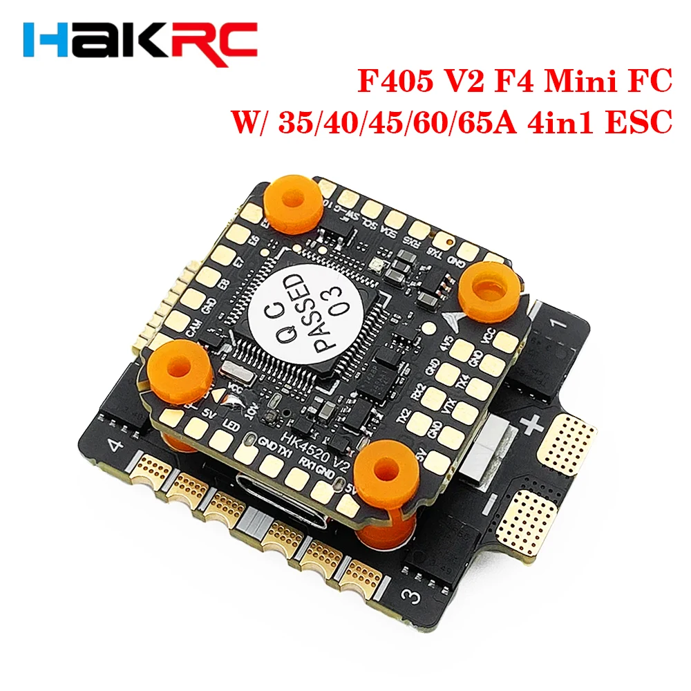 

HAKRC F405 V2 F4 Mini Flight Controller Dual BEC W/ 35/40/45/60/65A 4in1 ESC DShot150/300/600/1200 PWM for RC FPV Racing Drone