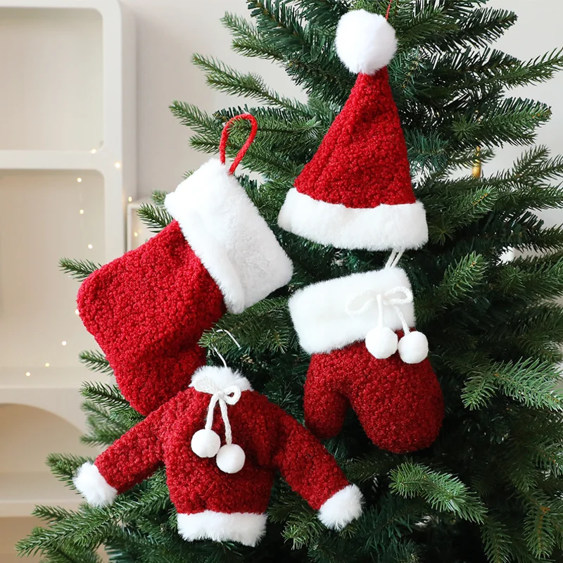 New Christmas Clothes Socks Christmas Hats Christmas Tree Decorations Window Display Accessories Pendants