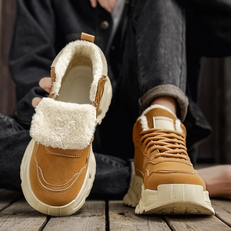 Мужские высокие зимние ботинки: теплая зимняя хлопчатобумажная обувь, универсальная для занятий спортом, походов и путешествий, модная повседневная обувь