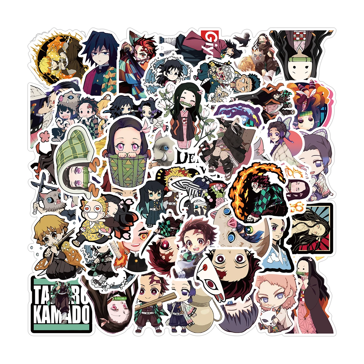 

50PCS Demon Slayer personality cartoon cartoon graffiti DIY water bottle suitcase notebook waterproof decorative stickers