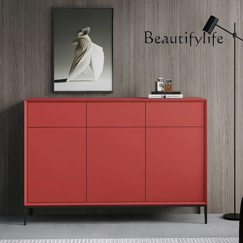 Italian minimalist shoe cabinet, painted home door porch, multi-functional multi-layer locker, simple Nordic cabinet