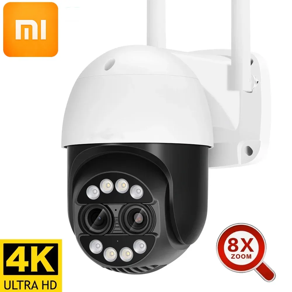 

Xiaomi 8MP двойной объектив 2,8 мм-12 мм 8-кратный зум 4K PTZ Wi-Fi IP-камера уличная AI Human CCTV аудио камера домашнего видеонаблюдения