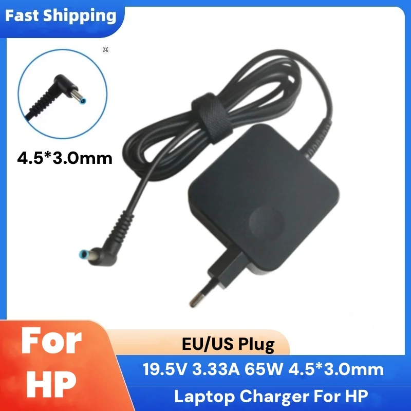 Chargeur pour ordinateur portable 65W 19,5V 3,33A pour HP Envy X360 13 15, Pavilion/Spectre X360, adaptateur secteur Elitebook 830 G5/840 G3 G4 (embout bleu).