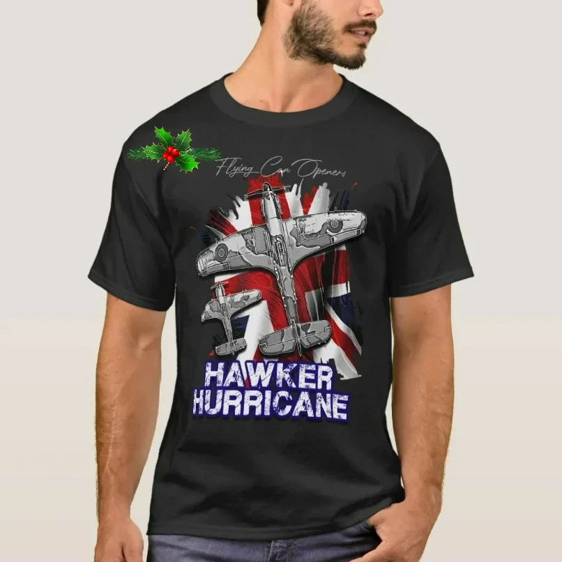 British RAF Hawker Hurricane Fighter T-Shirt 100% Cotton O-Neck Summer Short Sleeve Casual Mens T-shirt Size S-3XL