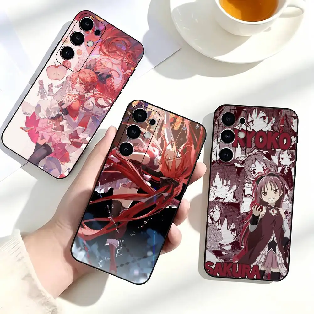 Madoka Magica Kyoko Sakura PMMM Phone Case For Samsung S25,S24,S21,S22,S23,S30,Ultra,S20,Plus,Fe,Lite,Note,10,Black Cover