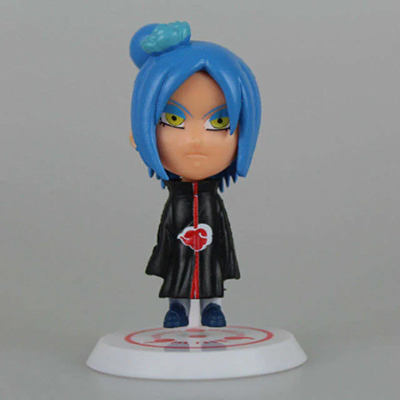 11 шт./компл. версия Q. Мини-фигурка Наруто Акацуки Учиха Итачи Мадара Конан Хидан Фигурка Аниме Украшение Модель Куклы Игрушки