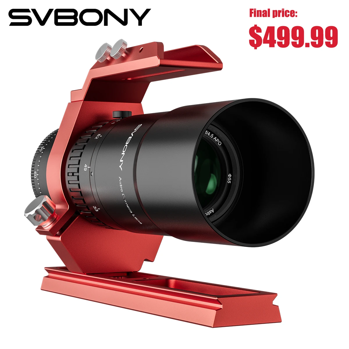 

Svbony SV545 Astronomical Telescope 203mm f/4.5 APO Petzval Refractor Astro Camera Lens FMC 360° Rotator for Deep-Sky Imaging