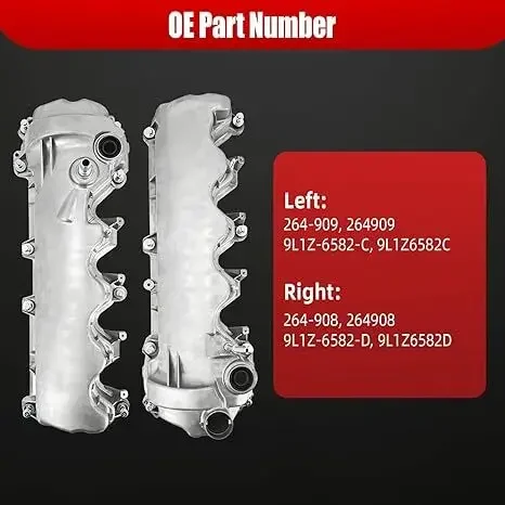 9L1Z6582C 264-909 9L1Z6582D 264-908 Set coperchio valvola motore sinistro + destro per Ford F-250 F-350 Super Duty V8 5.4L 2005-2010