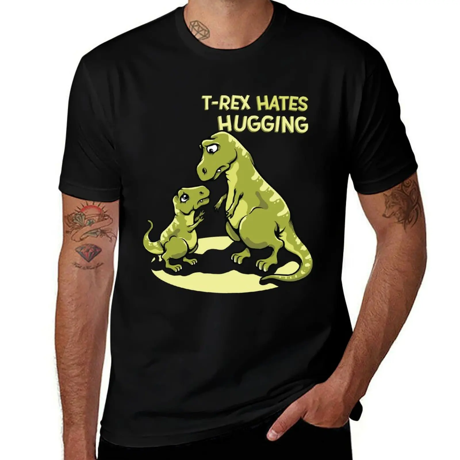 

T-Rex Hates Hugging T-Shirt t shirt for man cotton t shirts man 100% man t shirt cotton T-Shirt