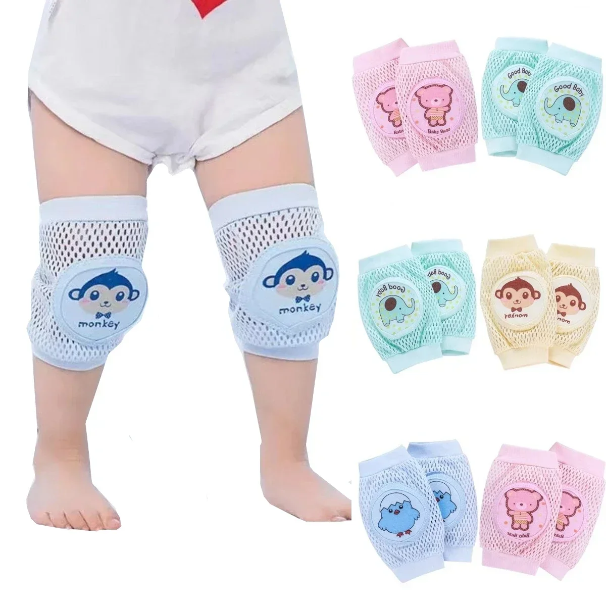 

Kids Girl Boy Crawling Elbow Toddlers Baby Knee Pads Safety Mesh Kneepad Protector Leg Warmer Cushion Legging Infants Children