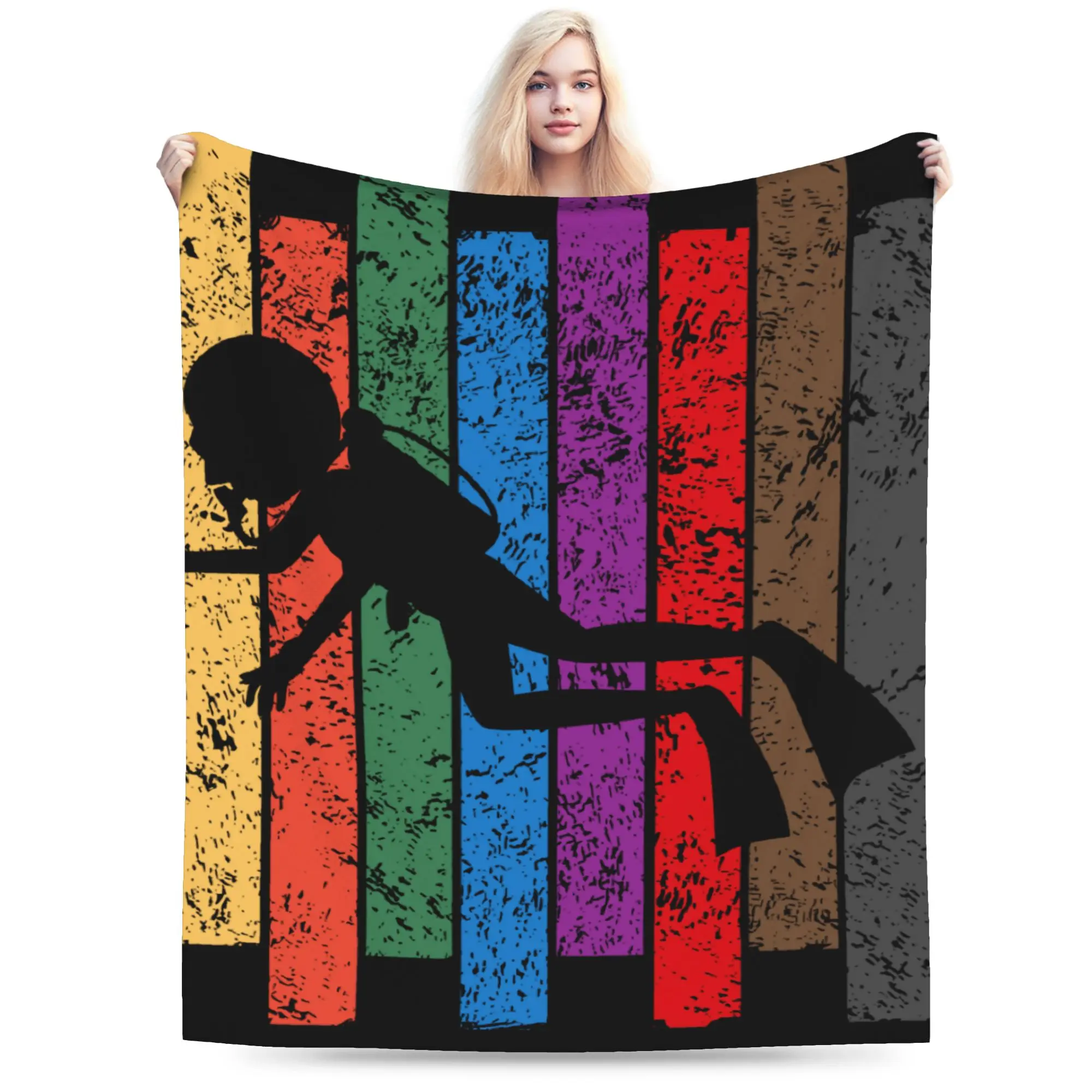 Custom Scuba Diving Blanket Warm Fleece Soft Flannel Dive Sport Throw Blankets for Bed Sofa Car Spring