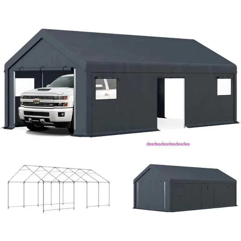 

13'x24' Carport Garage With Roll-up Windows, Removable Sidewalls & Doors
