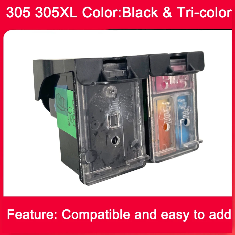 Einkshop for HP 305 305XL Compatible Chip Ink Cartridge for HP DeskJet 2721 2710 for HP DeskJet Plus 4120 4122 Printer