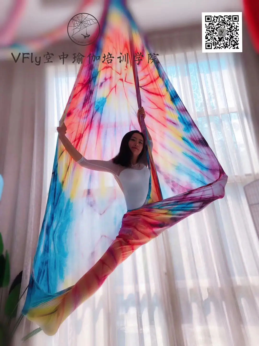 9 Yards/8.2M Yoga Aerial Silks Full Set aerial yoga silk hammocks yoga flying hammock Dance Kit