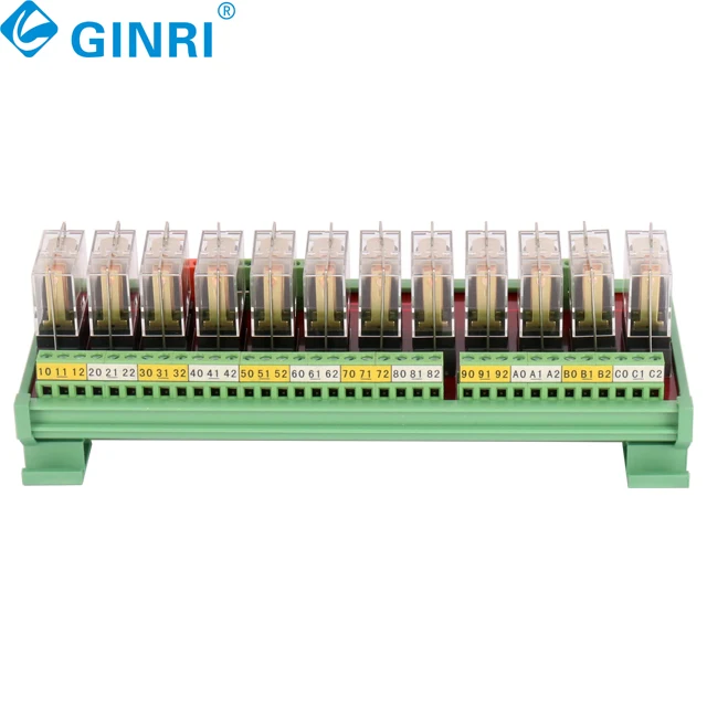 Ginri JR-12L1 DC12V,24V 12  Channels  Relay Module  Interface Relay Block