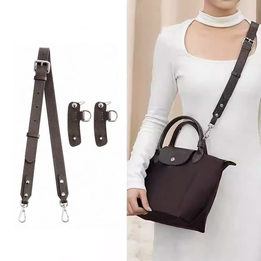 Cowhide Bag Shoulder Strap for Longchamp Tote Short Handle Small Bag Modification Without Punching Strap Bag Accessories