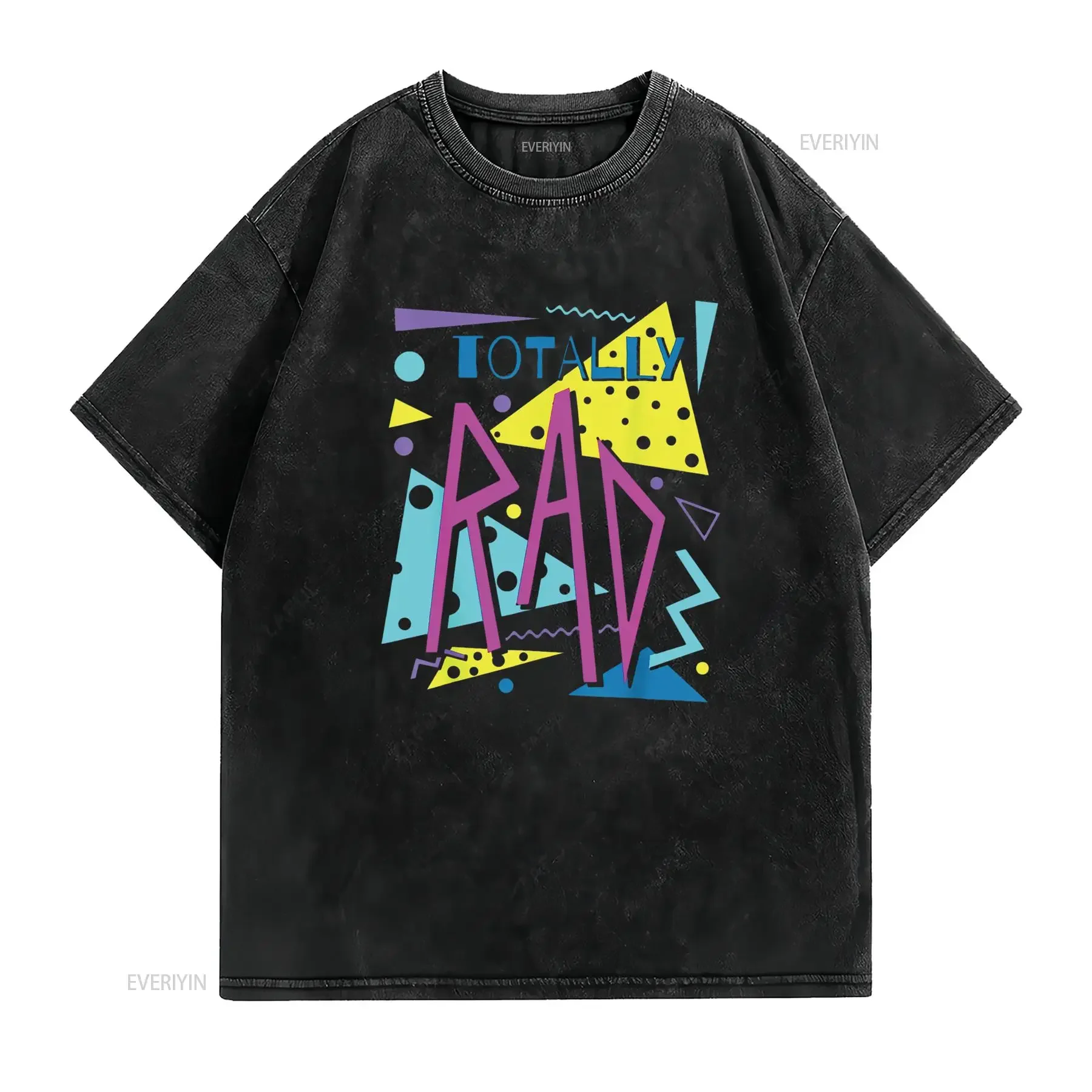 Totally Rad 80 S Retro Party Eighties Costume T Shirt vintage Washed Top For Everyday Wear fashion Breathable Stylish Stretched