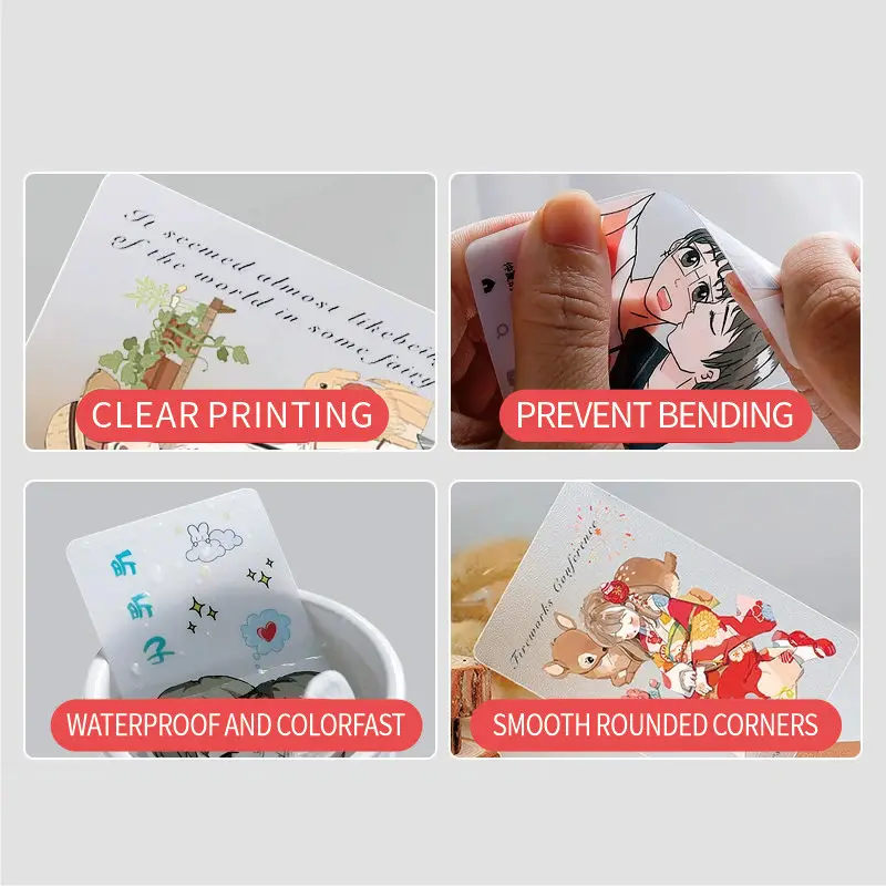 Custom Transparent PVC Plastic Card and Own Business Birthday PVC Waterproof Card Business Round Corner Single Sided Card