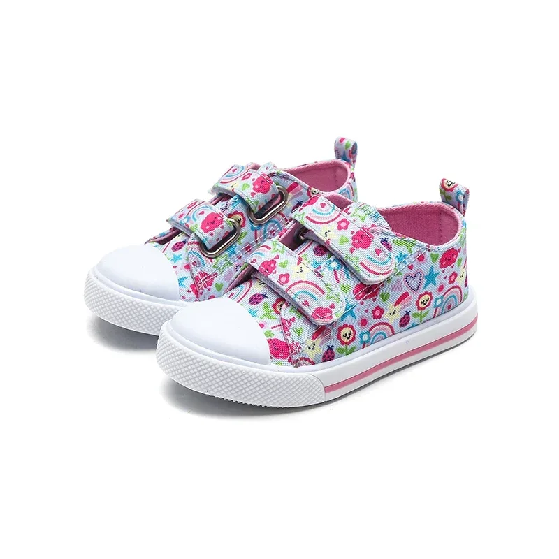 Baby Canvas Shoe Girls Cute Printed Sneakers Boys Kids Comfortable Canvas Casual Sport Shoes Flat Heel Children Shoes