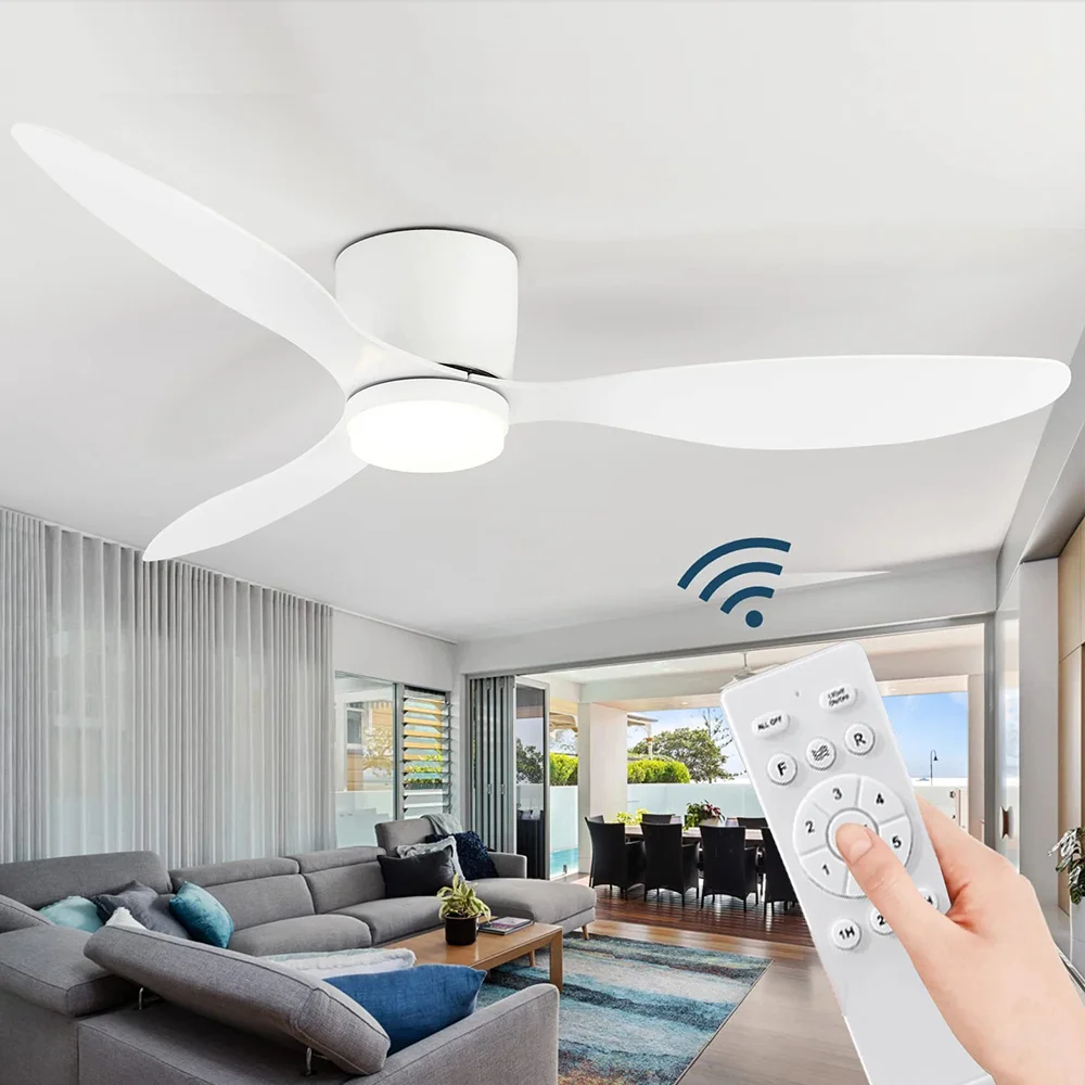 Modern Led Ceiling Fan with Light 42 /52 Inch DC Motor 6 Speeds Electric Fan Remote Control Ceiling Fan Modern Ceiling Fan