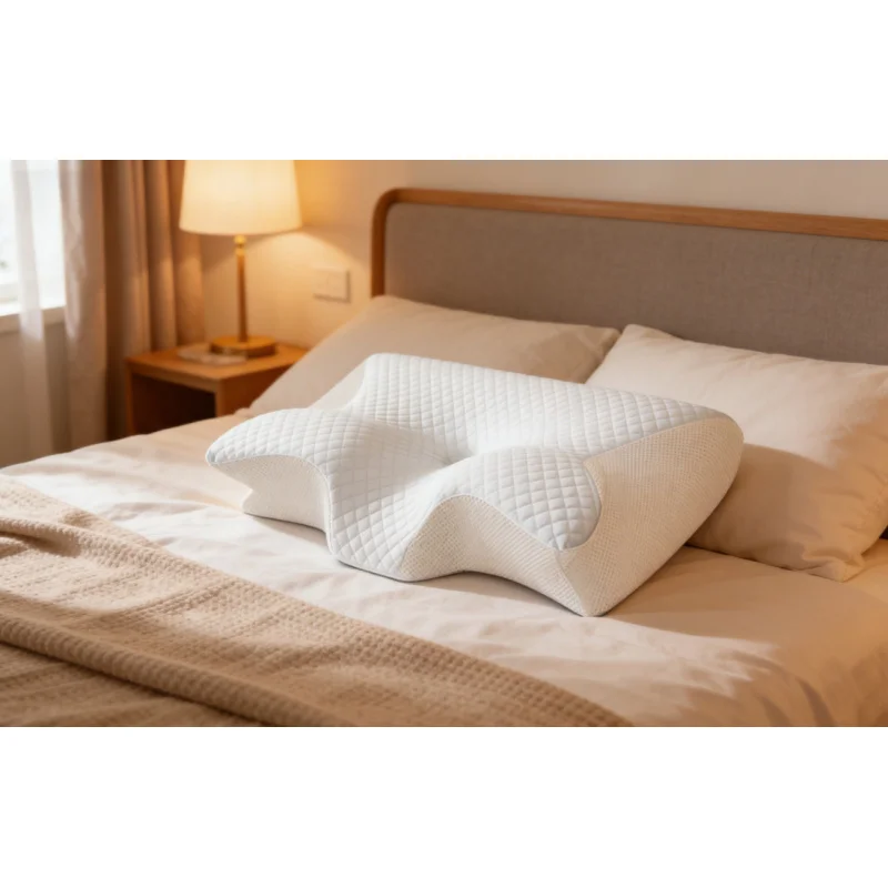 Ergonomisches Kontur-Memory-Foam-Schmetterlingskissen Orthopädische Unterstützung für Nacken- und Schulterschmerzen Tiefschlaf