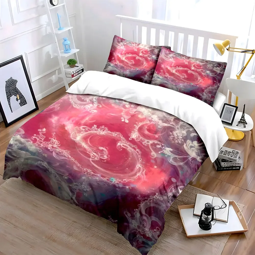 Elegant Floral Pink Decorative Set Soft Comfortable Duvet Cover Bedding Set Included 1*Duvet Cover & 2*Pillowcases, gift