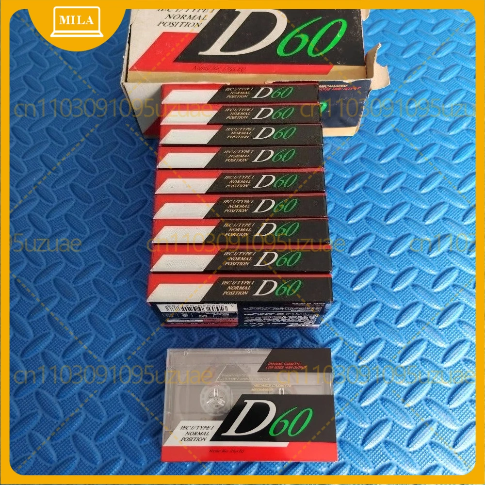 5 cintas de casete en blanco tipo I con estuche de ángulo recto y estampado verde TDK D60, nueva colección vintage nostálgica