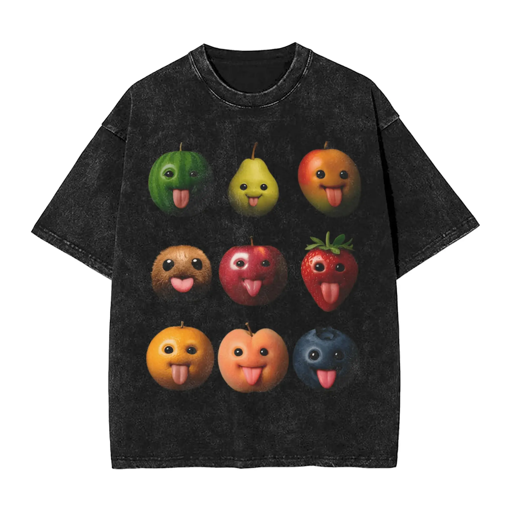 

Silly AI Apple T Shirt Summer Fruits Vintage T Shirts Cotton Hippie Tshirt For Male Short-Sleeved Design Top Tees