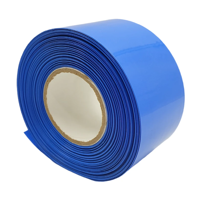 1/5/20M 18650 Lipo Battery PVC Heat Shrink Tube Pack 17mm ~ 100mm Insulated Film Wrap Lithium Case Protection Cable Sleeve Blue