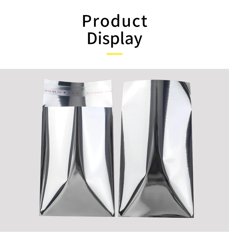 100 Stück glatte, silberne Aluminiumfolie, selbstklebende Beutel, Kunststoffverpackung, Geschenktüten, Grußkarten, Verpackung, Postkarten-Geschenktüten – Detail 10