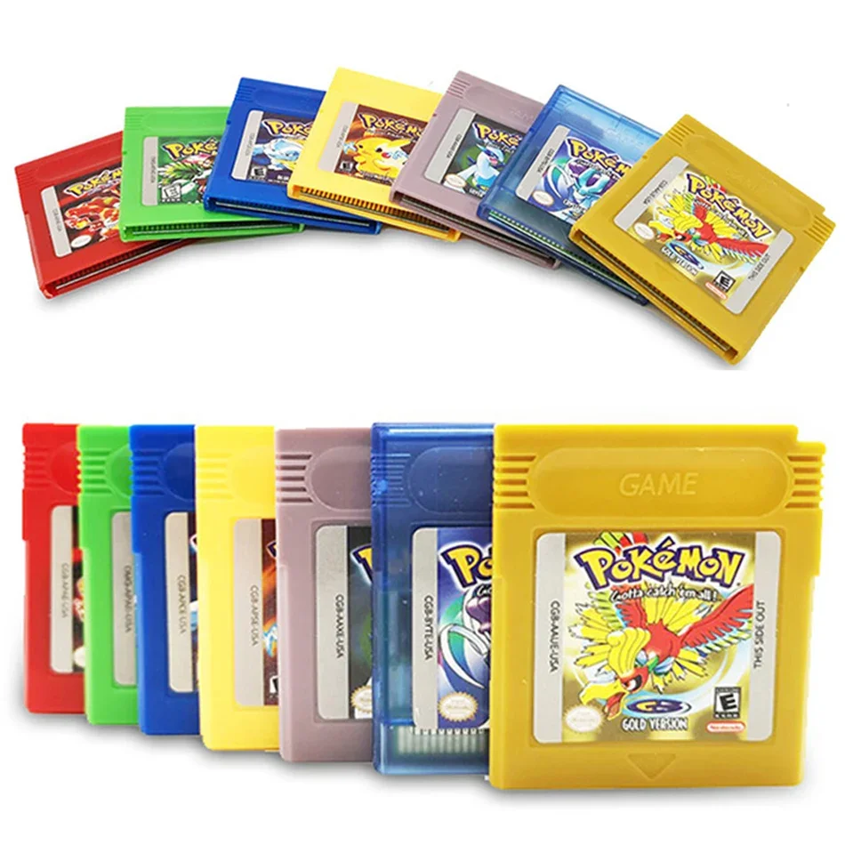 Pokemon Series 16 Bit GBC Game Cassette Classic Red Green Crystal Silver for GBC Video Game Cartridge Console