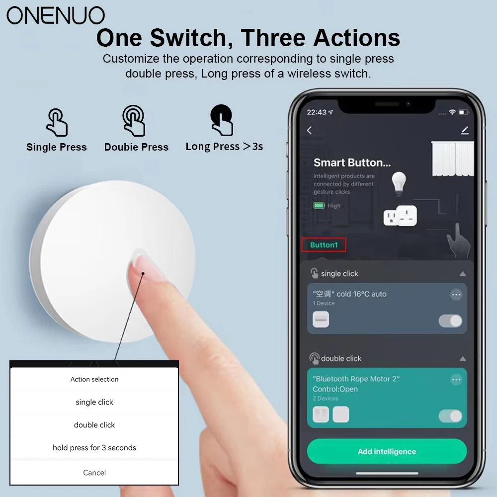Tuya ZigBee Wireless Scene Switch Push Button Automation Scenario Controller Battery Powered Intelligent Linkage Tuya Devices