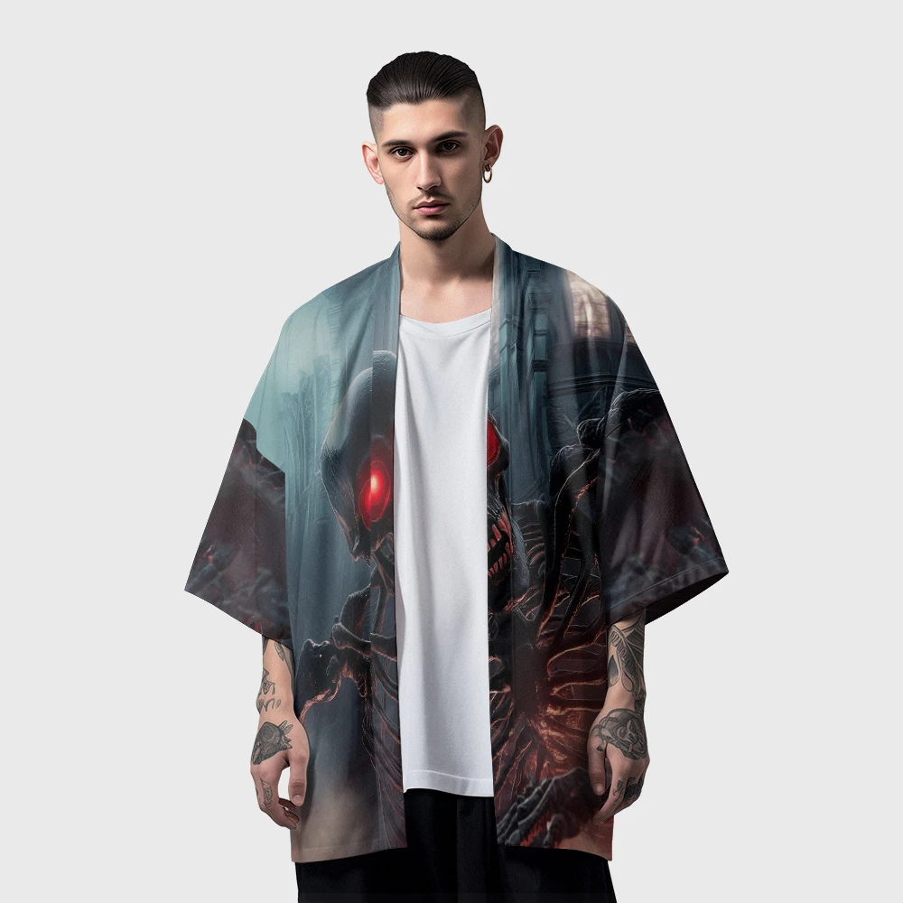 

Summer Samurai Kimono Men Stylish Haori Streetwear Kimono Cosplay Japanese Clothes Fashion Yukata Popular Cardigan Hip Hop Robe