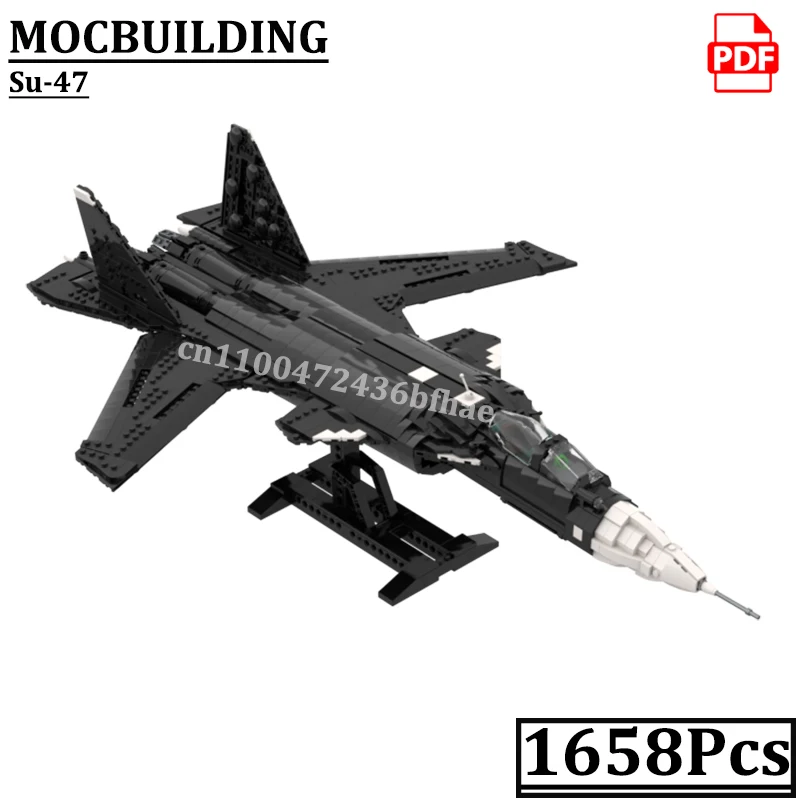 

Su-47 Berkut Blocks Firkin Jet Fighter Military Plane with Stand Model MOCBUILDING Bricks Construction Toys Gift Bricks