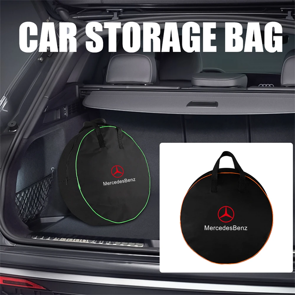 Vehicle Charging Cable Bag Car Chargering Gun Storage Bag Auto Trunk Organizer For Mercedes Benz AMG W204 W205 W210 W211 GLK GLA