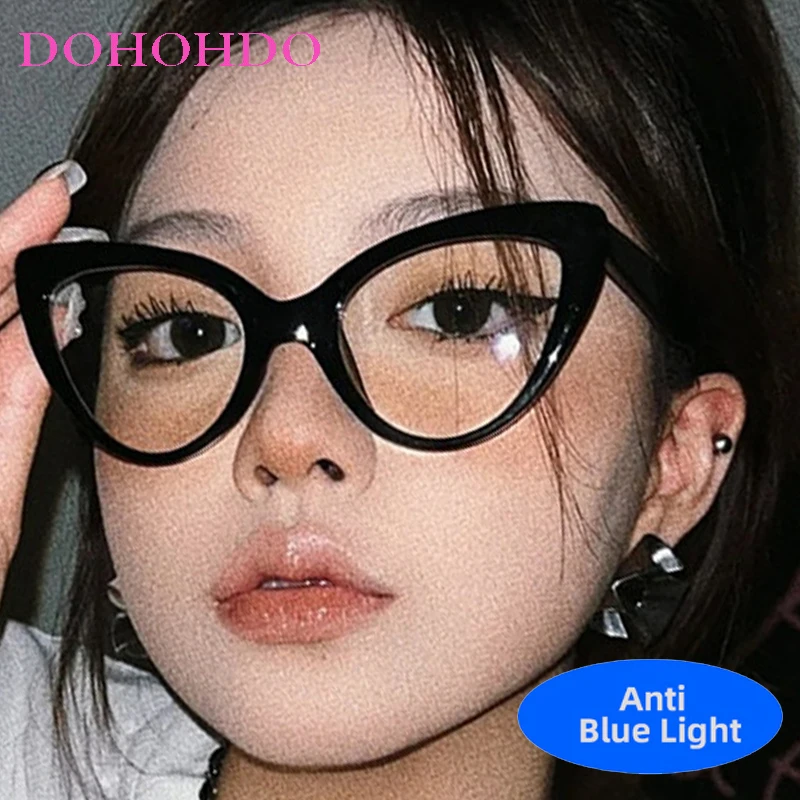 

Fashion Trendy Brand Y2K Cat Eye Blue Light Blocking Glasses Women Men New Luxury Computer Optical Protection Eyeglasses Ladies
