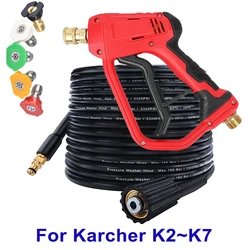 Alta pressão lavadora mangueira, pistola de água, bicos para Karcher Car Cleaning, conector rápido