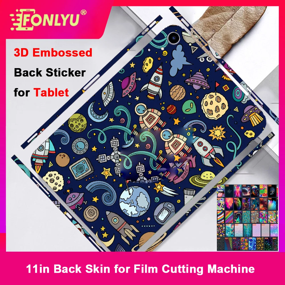 

FONLYU 20 шт. 3D рельефная задняя пленка для iPad Air Pro 10,5 10,2 10,9 планшетов с тиснением и принтом задние листы для режущего станка