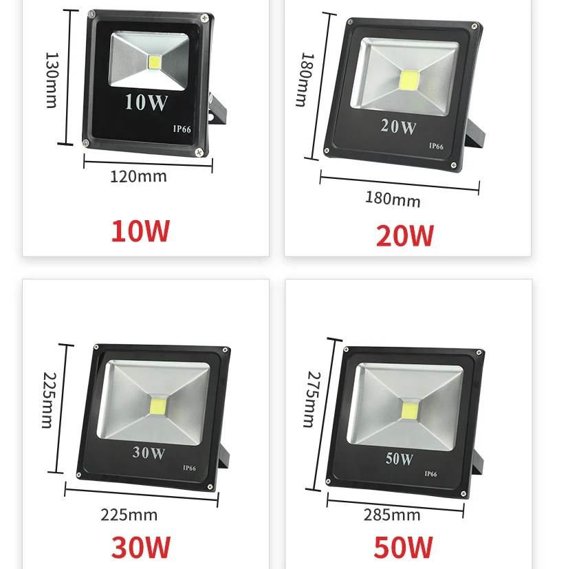 

12V LED Floodlights 10W 20W 30W 50W IP65 Outdoor DC12-24V LED Spotlights IP65 Waterproof Floodlight for Boat and Swim Pool