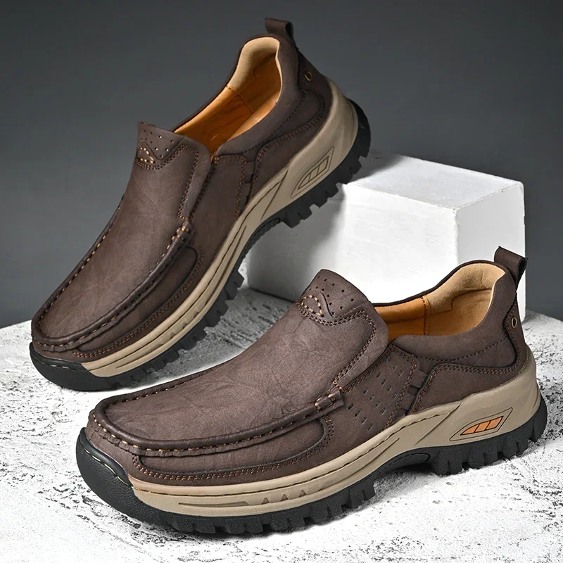 

Men's Leather Casual Comfortable Classic Men's Loafers High Quality Outdoor Walking Casual Men's Casual Shoes for Men Sneakers