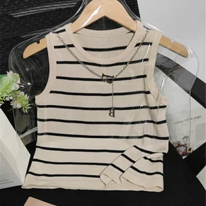 Basis gestreifte Ernte von Frauen, Elastizitätswesten, Wildtippen, Panzer, Camis, Short, Herbst, Winter, neu, 2022 10 Hauptverkäufe über neue Kleidung - №3