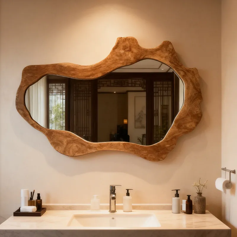 Modern Aesthetic Mirror Korean Style Bathroom Girls Nordic Living Room Mirror Decoration Luxury Spiegel Wand Home Decorations
