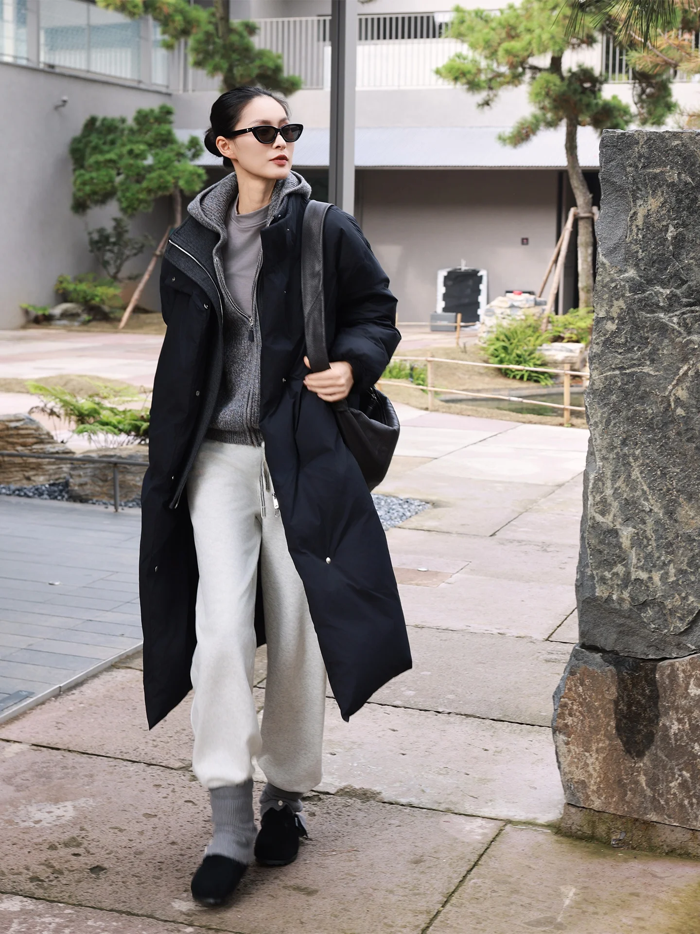 

Корейское длинное пальто-пуховик выше колена, имитация двухслойности, повседневное, свободного кроя, женское, зимнее, теплое, хлопковое, ZHANG JIEJI